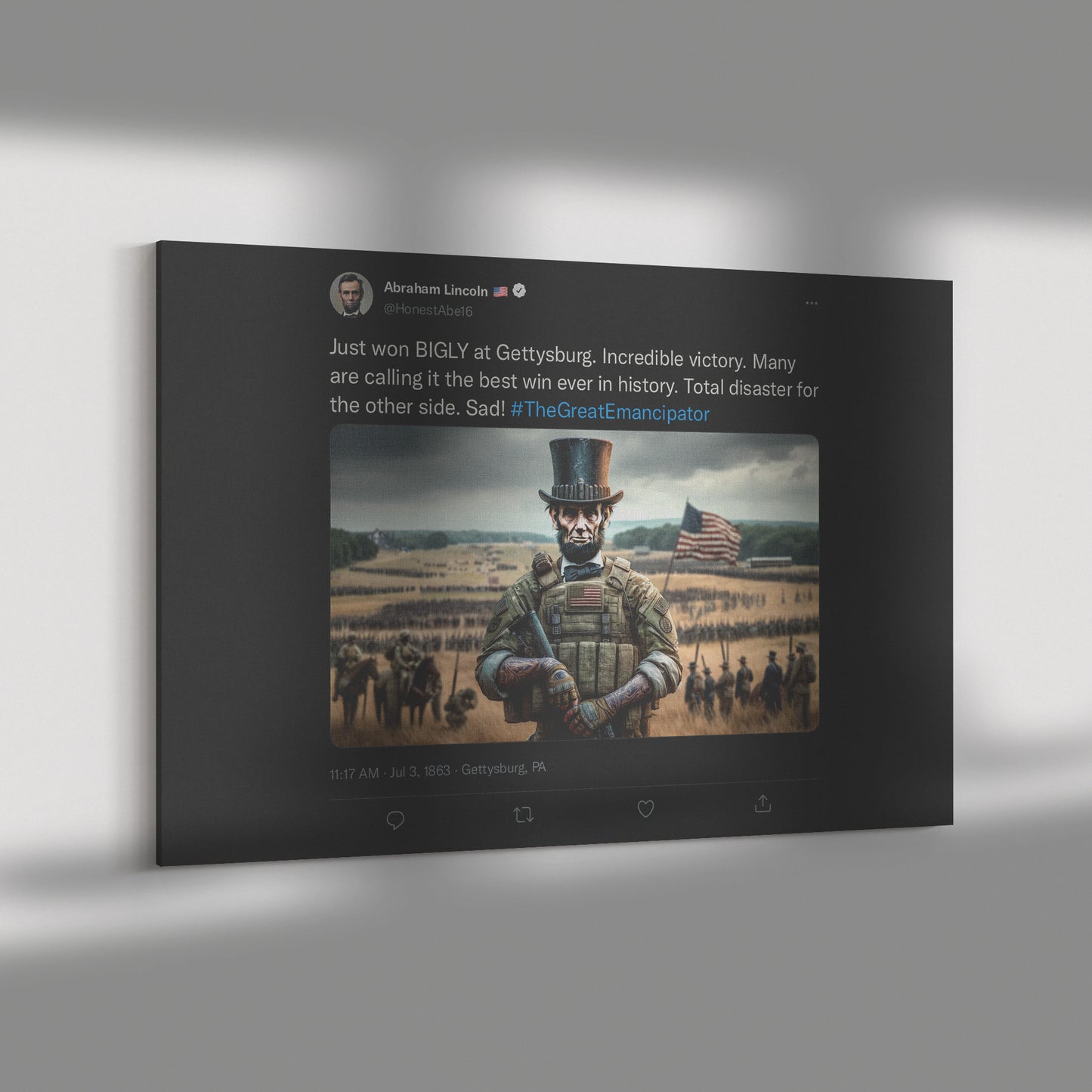 LINCOLN Victory Print on Canvas