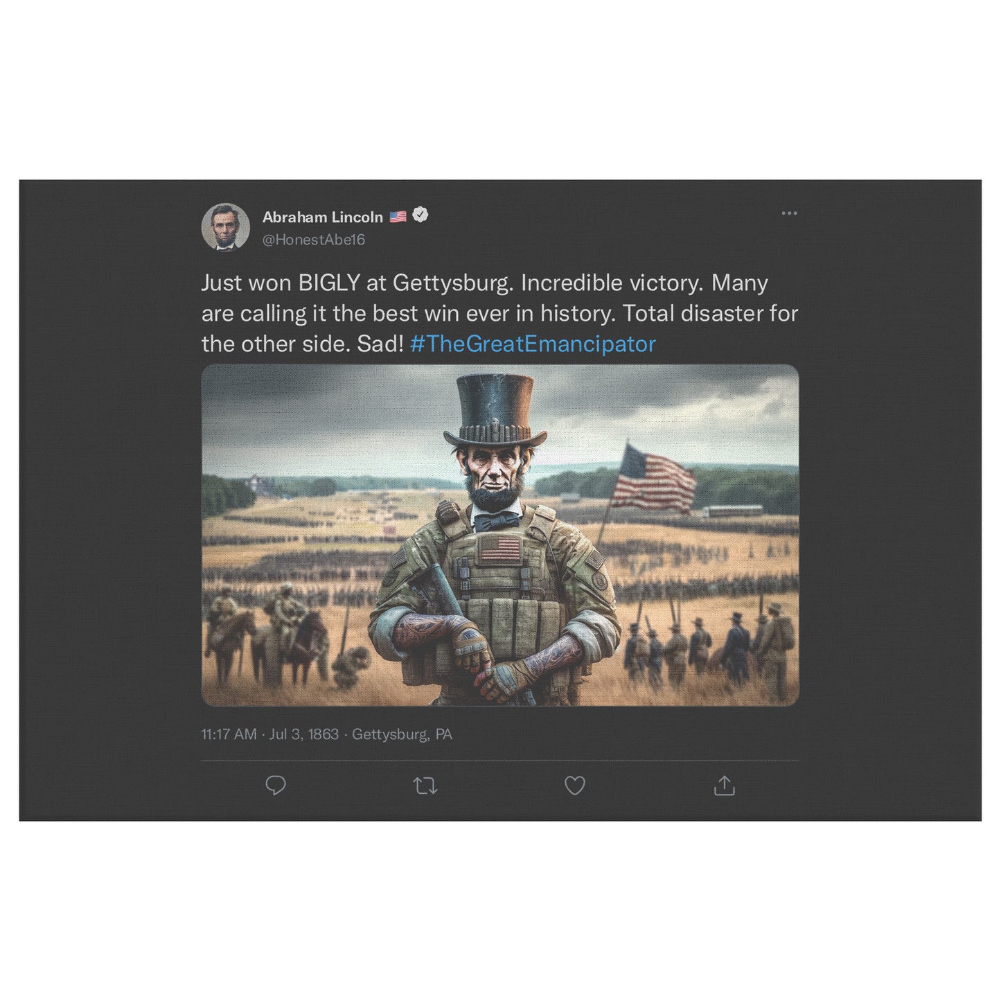 LINCOLN Victory Print on Canvas