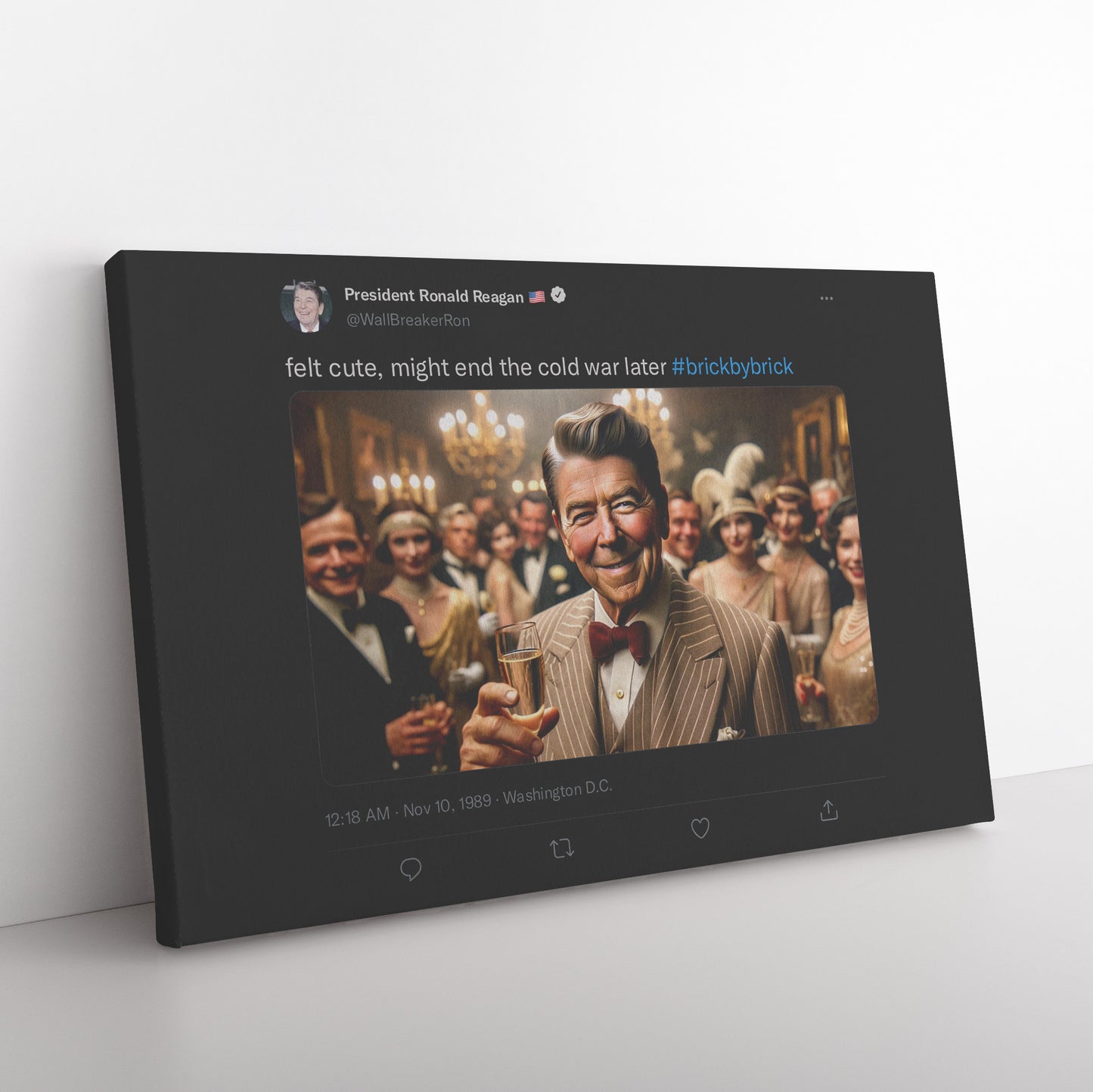 REAGAN Berlin Wall Print on Canvas