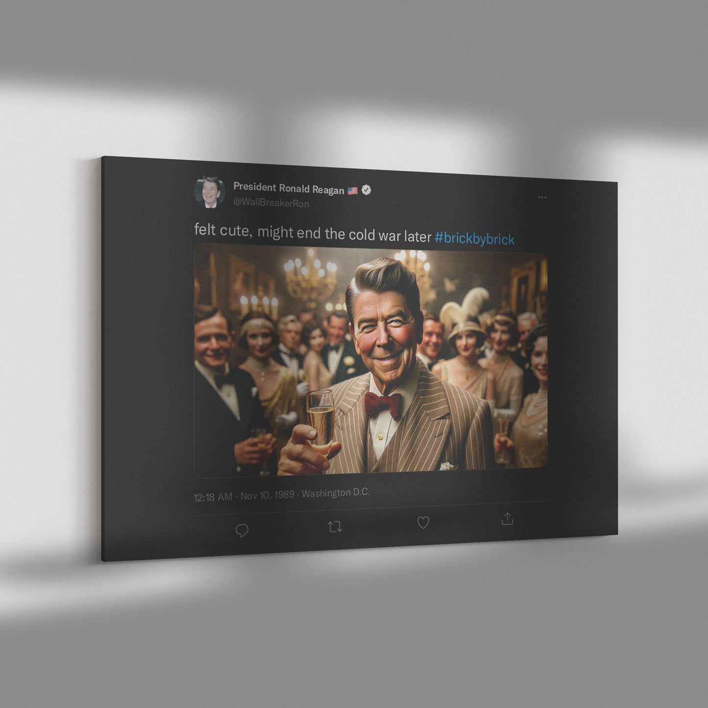 REAGAN Berlin Wall Print on Canvas