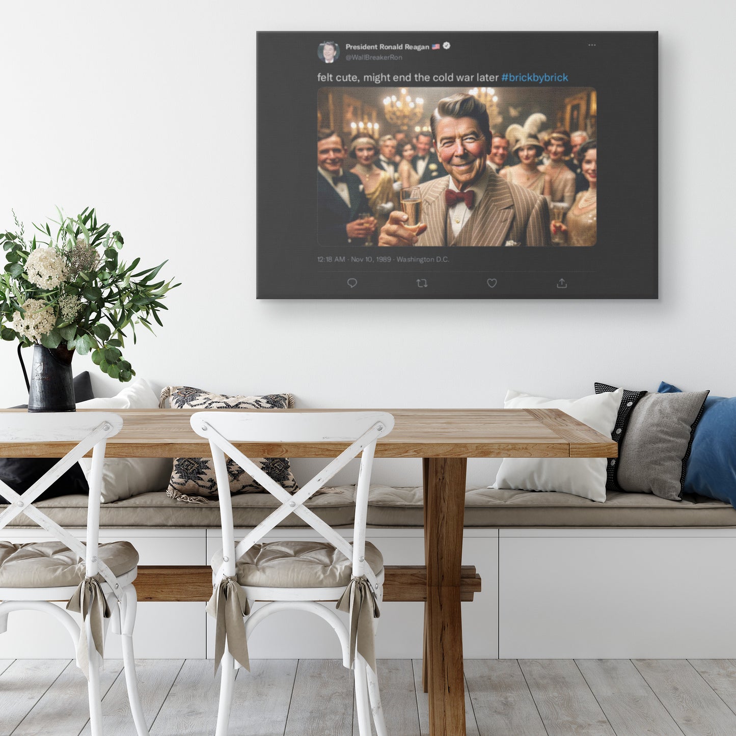 REAGAN Berlin Wall Print on Canvas